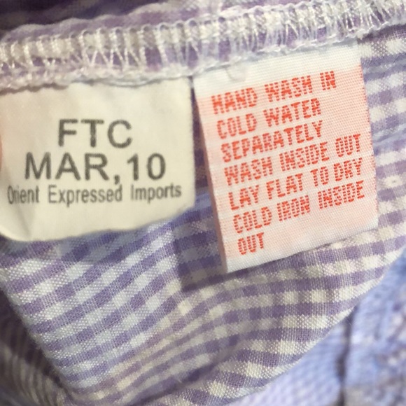 Orient Expressed • Smocked Purple Gingham Seersucker Top - 3 - Picture 9 of 9